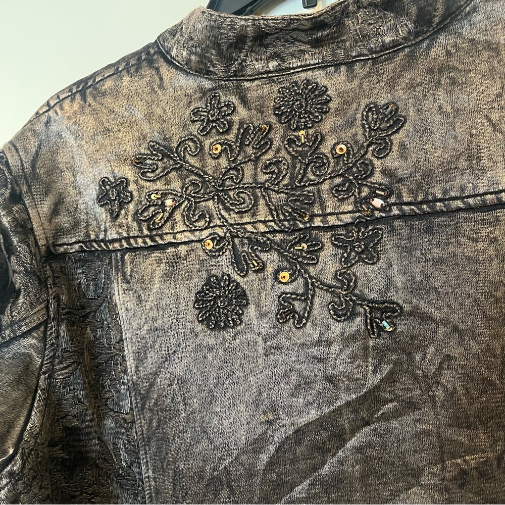 Coldwater Creek Women’s Bronze Sheen Embroidered Jacket Size‎ Large - Picture 11 of 16